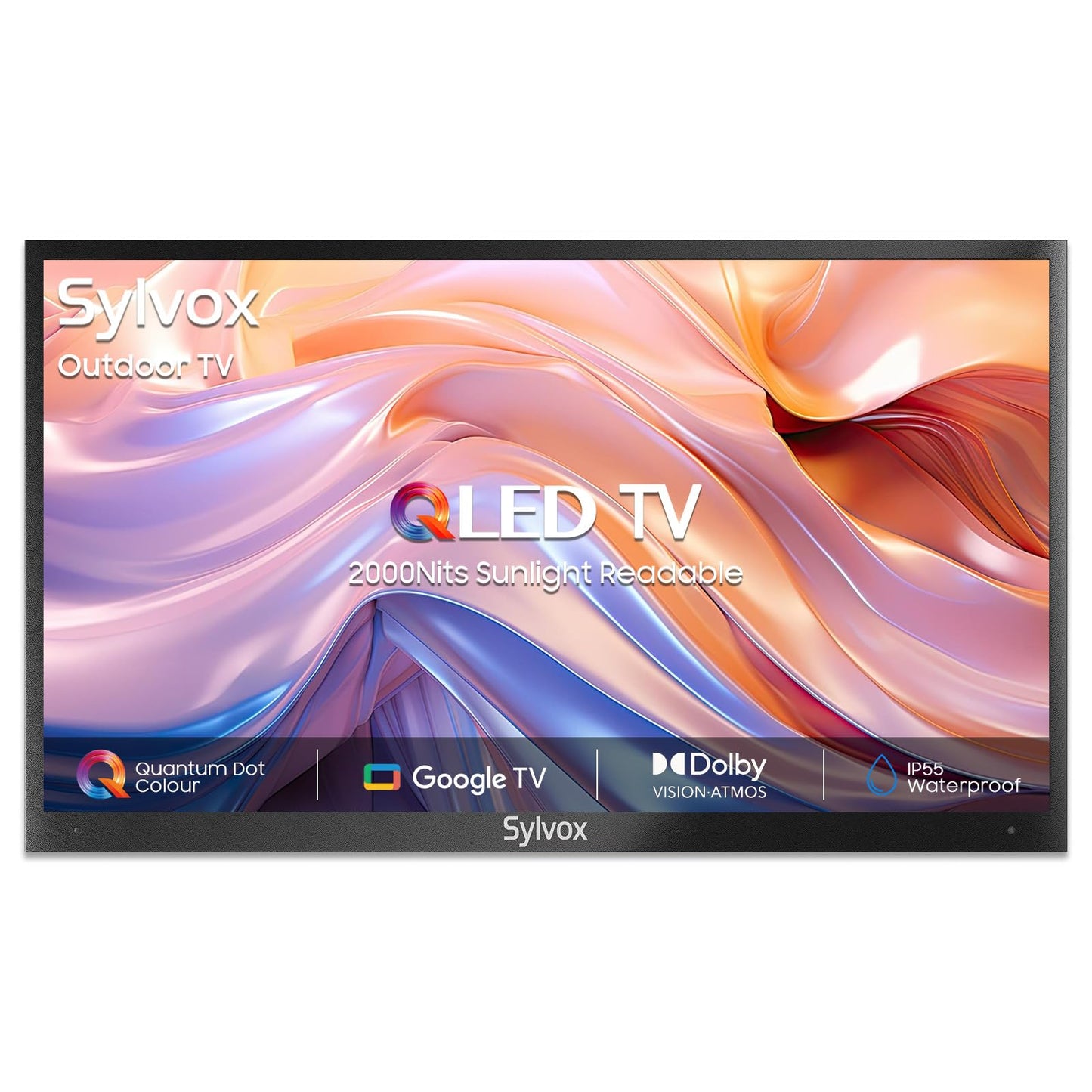 SYLVOX Outdoor TV, 55 inch 2000 Nit High Brightness Smart TVs, 4K Sunlight Readable Display, IP55 Waterproof, Smart TV for Outdoor Households or Commercial Places (Pool Pro 2.0/2024)