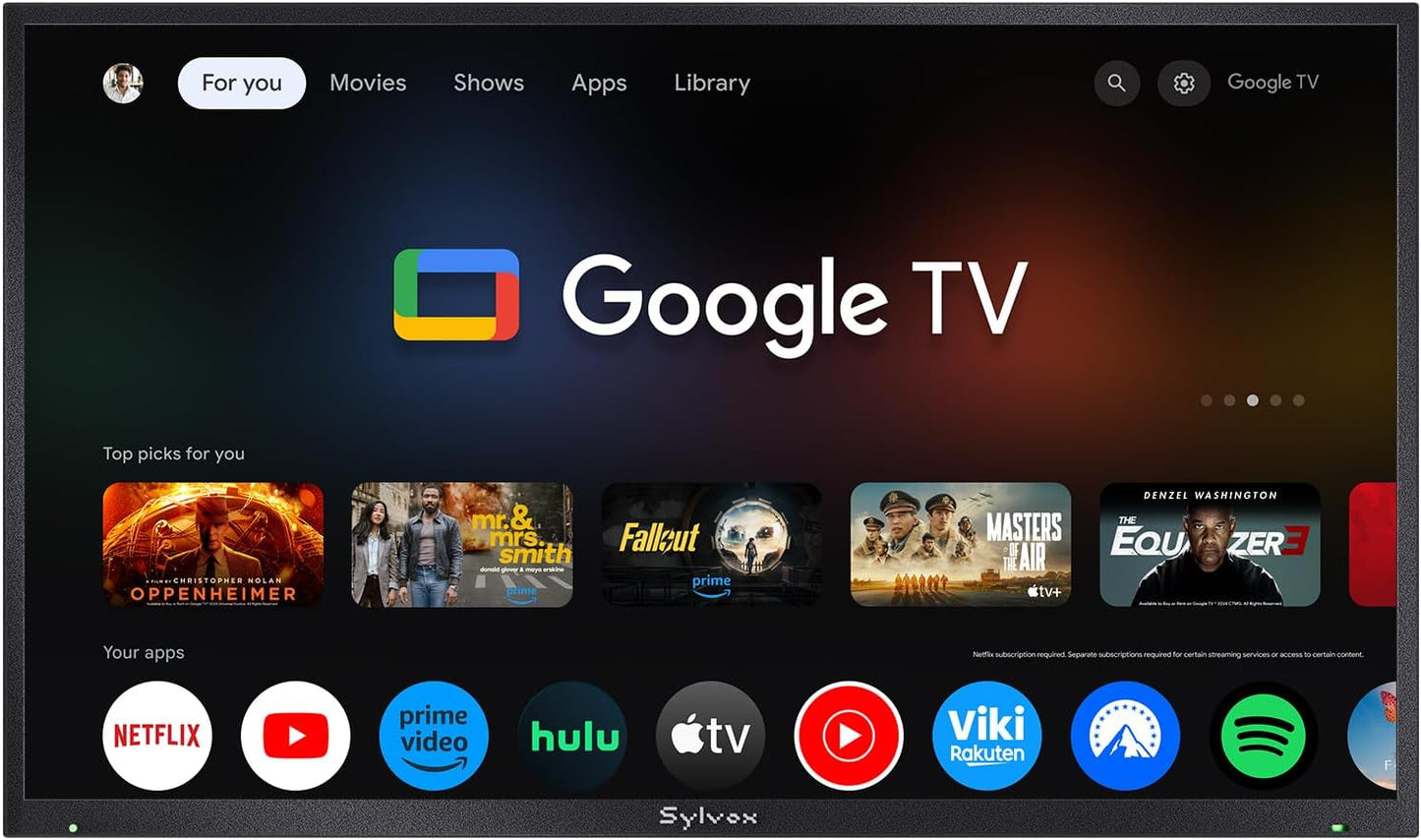 SYLVOX Outdoor TV, 55 inch 2000 Nit High Brightness Smart TVs, 4K Sunlight Readable Display, IP55 Waterproof, Smart TV for Outdoor Households or Commercial Places (Pool Pro 2.0/2024)