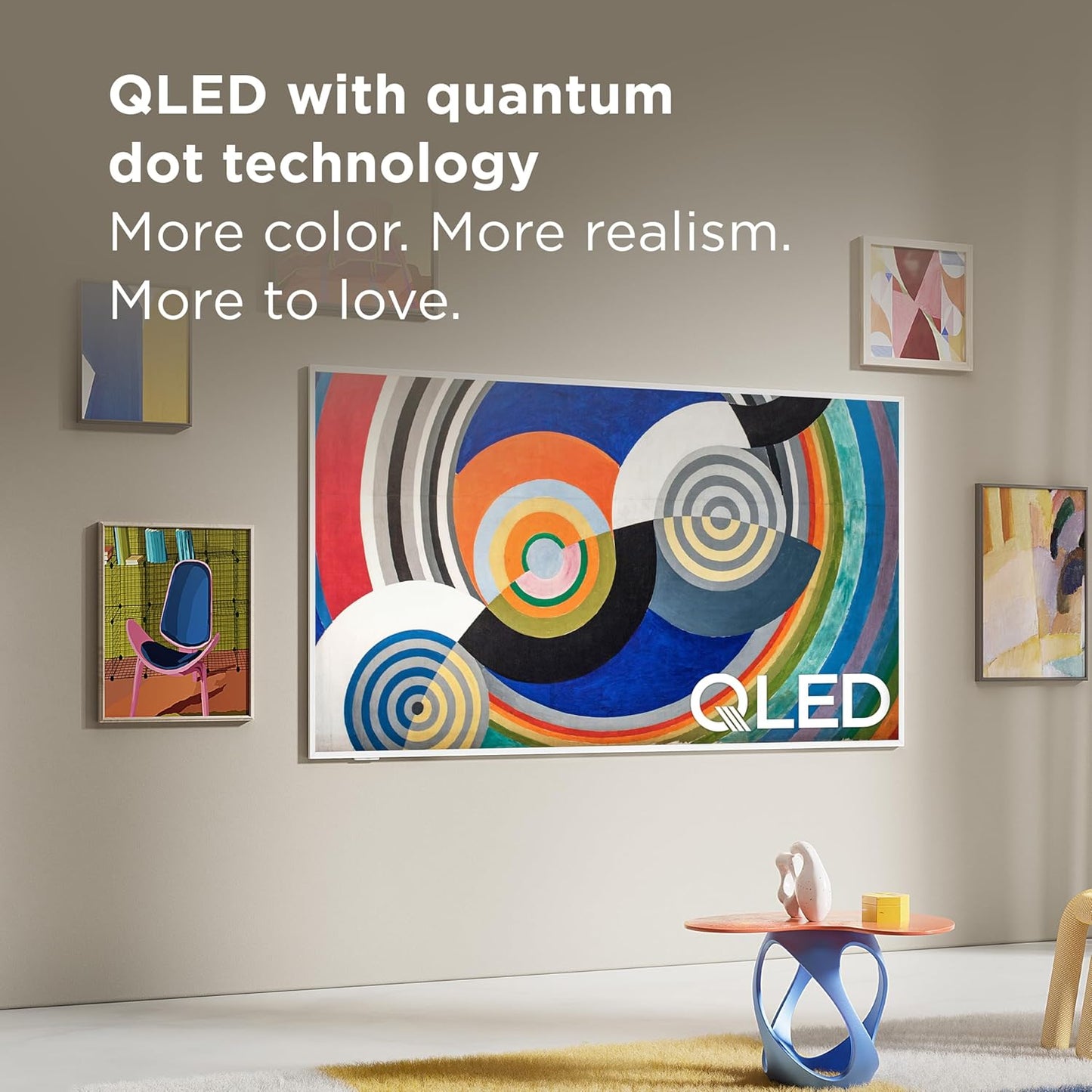 TCL 85-Inch Class NXTVISION Series QLED 4K UHD Google Smart TV Canvas Style Art Frame TV - QLED, 120hz, Matte Anti-Glare Screen, Free Bezel and Frame, Atmos, Free Art Included (85A300W, 2024 Model)