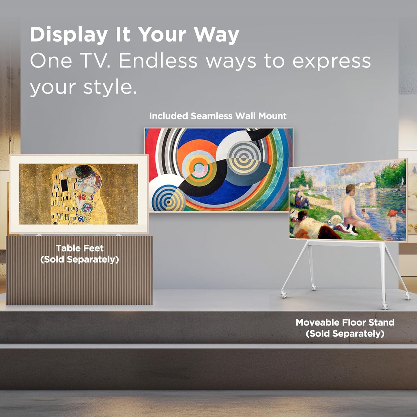 TCL 85-Inch Class NXTVISION Series QLED 4K UHD Google Smart TV Canvas Style Art Frame TV - QLED, 120hz, Matte Anti-Glare Screen, Free Bezel and Frame, Atmos, Free Art Included (85A300W, 2024 Model)