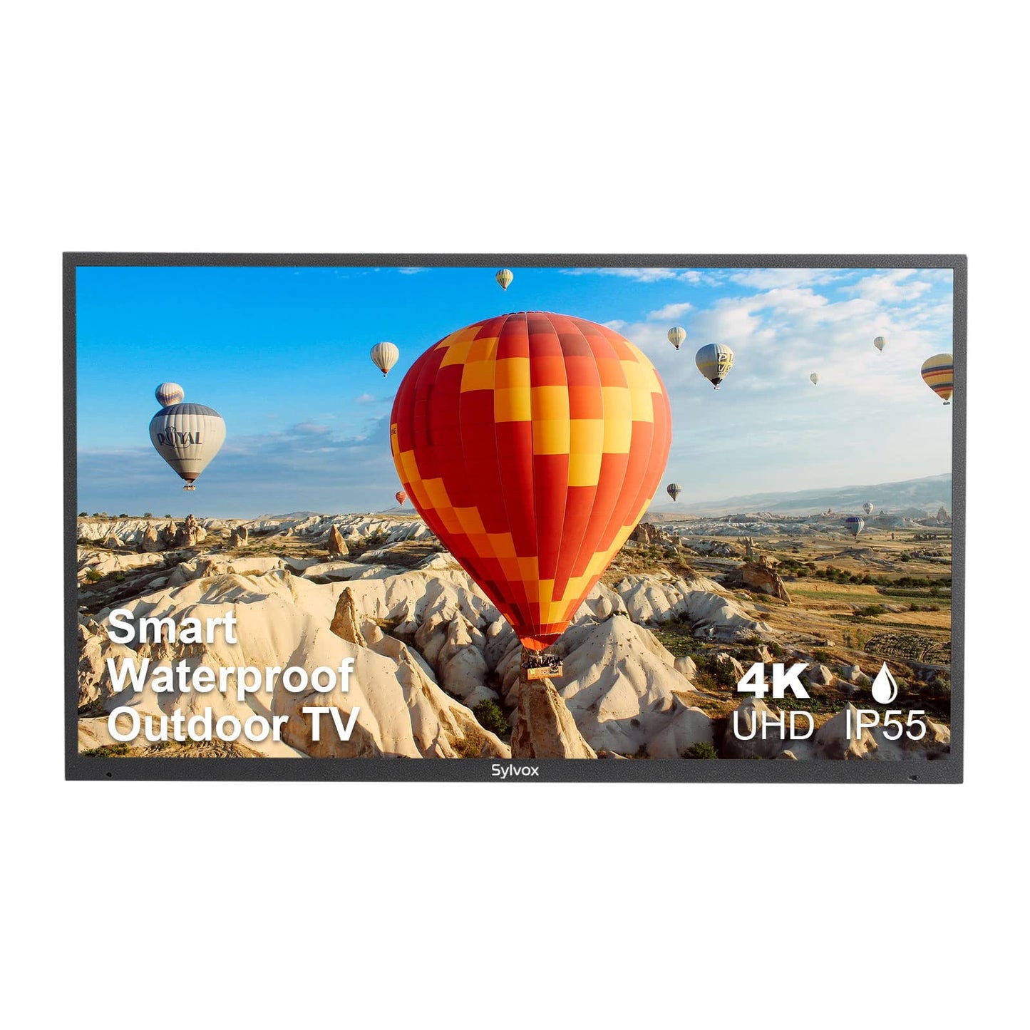SYLVOX New 65” Outdoor Smart TV, Superior Waterproof Performance, Upgraded Matte Finish for Enhanced Anti-Glare Effect, Full Metal, with Dolby Atoms, 1000nits, Partial Sun Deck Pro 2.0+ Series