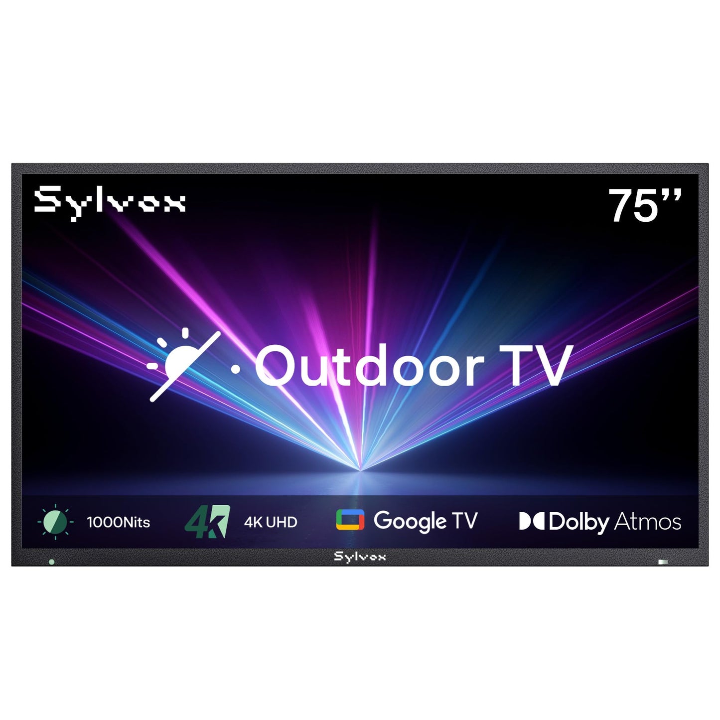 SYLVOX New 65” Outdoor Smart TV, Superior Waterproof Performance, Upgraded Matte Finish for Enhanced Anti-Glare Effect, Full Metal, with Dolby Atoms, 1000nits, Partial Sun Deck Pro 2.0+ Series