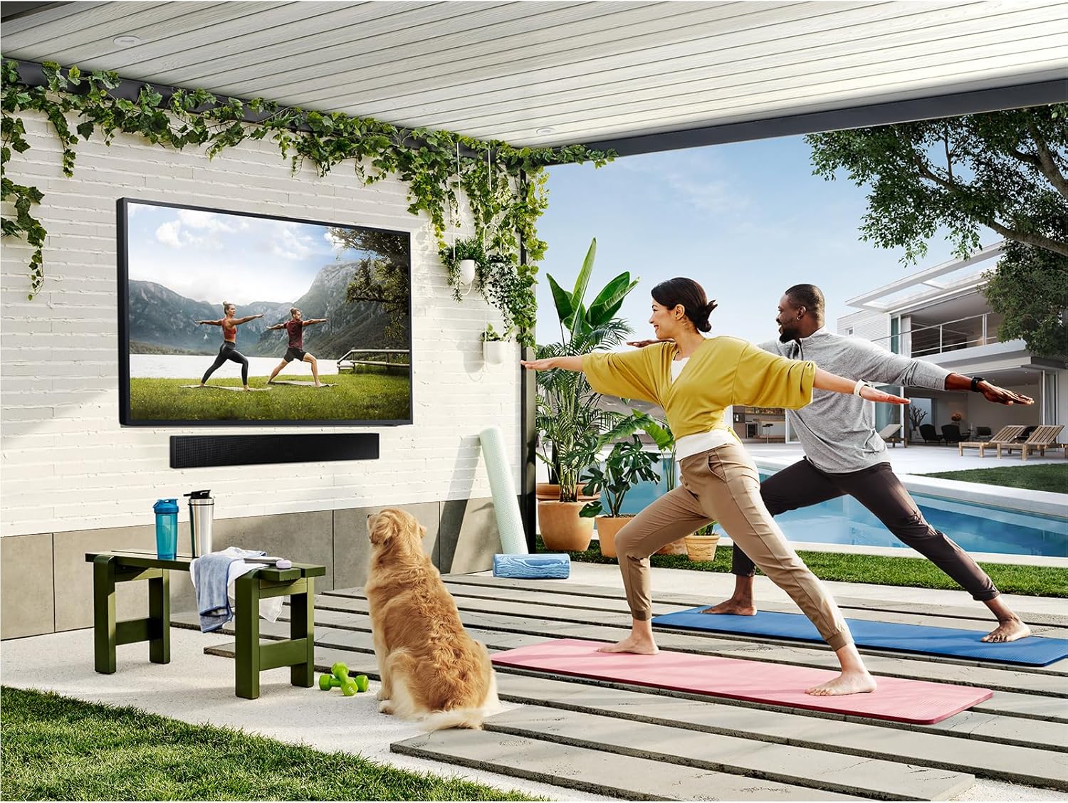 Samsung 55-Inch Class Neo QLED 4K The Terrace Partial Sun, Quantum HDR+, Dolby Atmos, Wide Viewing Angle, Weather Resistant, Anti-Glare Outdoor Smart TV w/Alexa Built-in, (QN55LST7DAFXZA, 2024 Model)