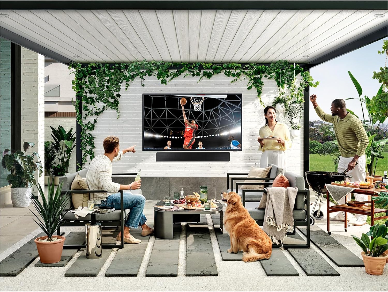 Samsung 55-Inch Class Neo QLED 4K The Terrace Partial Sun, Quantum HDR+, Dolby Atmos, Wide Viewing Angle, Weather Resistant, Anti-Glare Outdoor Smart TV w/Alexa Built-in, (QN55LST7DAFXZA, 2024 Model)