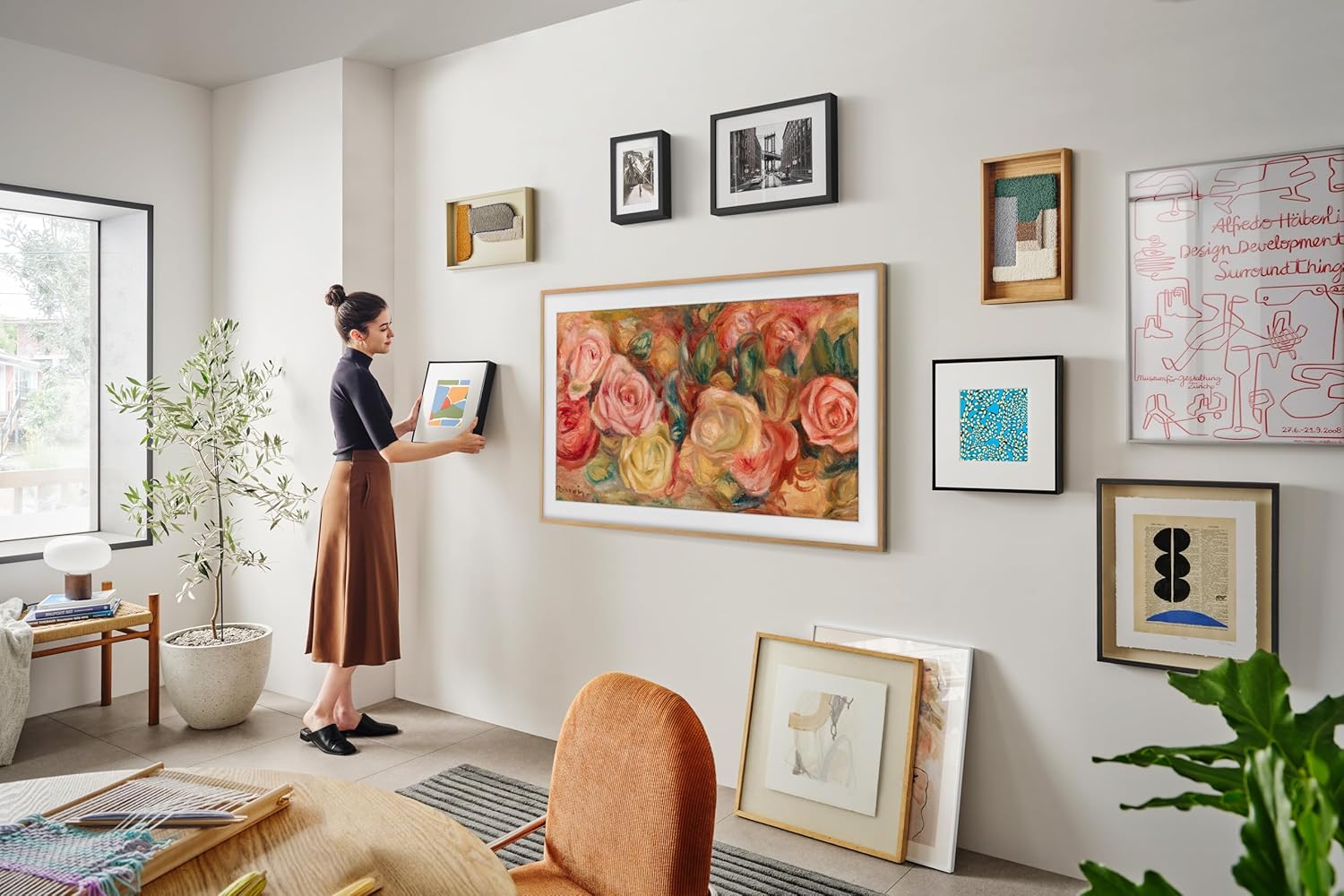 Samsung 85-Inch Class QLED 4K LS03D The Frame Series Quantum HDR Smart TV w/Dolby Atmos, Art Mode, Anti-Reflection, Customizable Frame, Slim Fit Wall Mount with Alexa Built-in (QN85LS03D, 2024 Model)