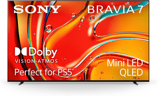 Sony 85 Inch Mini LED QLED 4K Ultra HD TV BRAVIA 7 Smart Google TV with Dolby Vision HDR, Exclusive PlayStation 5 Features, (K-85XR70)
