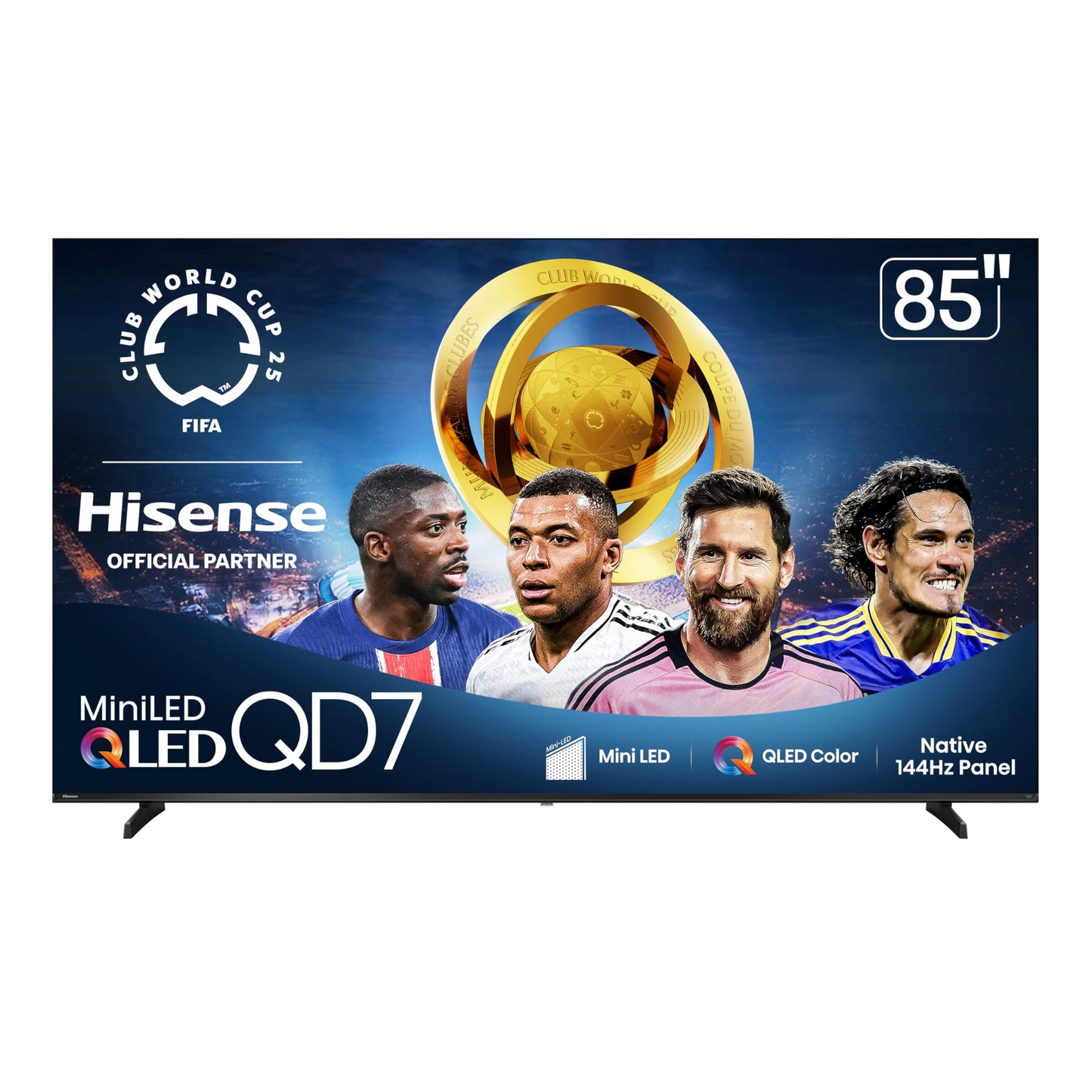 Hisense 100" Class QD7 Series Mini-LED 4K UHD Smart Fire TV (100QD7QF, 2025 Model) - QLED, 144hz, HDR10+, Dolby Vision, Dolby Atmos, Game Mode Pro, ALLM, Alexa Built in with Voice Remote, Black