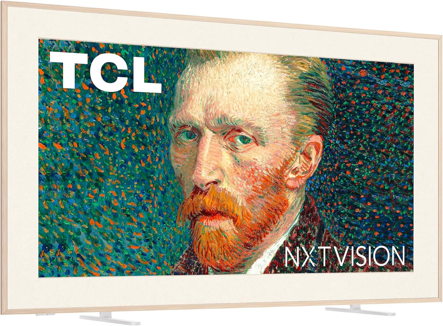 TCL 85-Inch Class NXTVISION Series QLED 4K UHD Google Smart TV Canvas Style Art Frame TV - QLED, 120hz, Matte Anti-Glare Screen, Free Bezel and Frame, Atmos, Free Art Included (85A300W, 2024 Model)