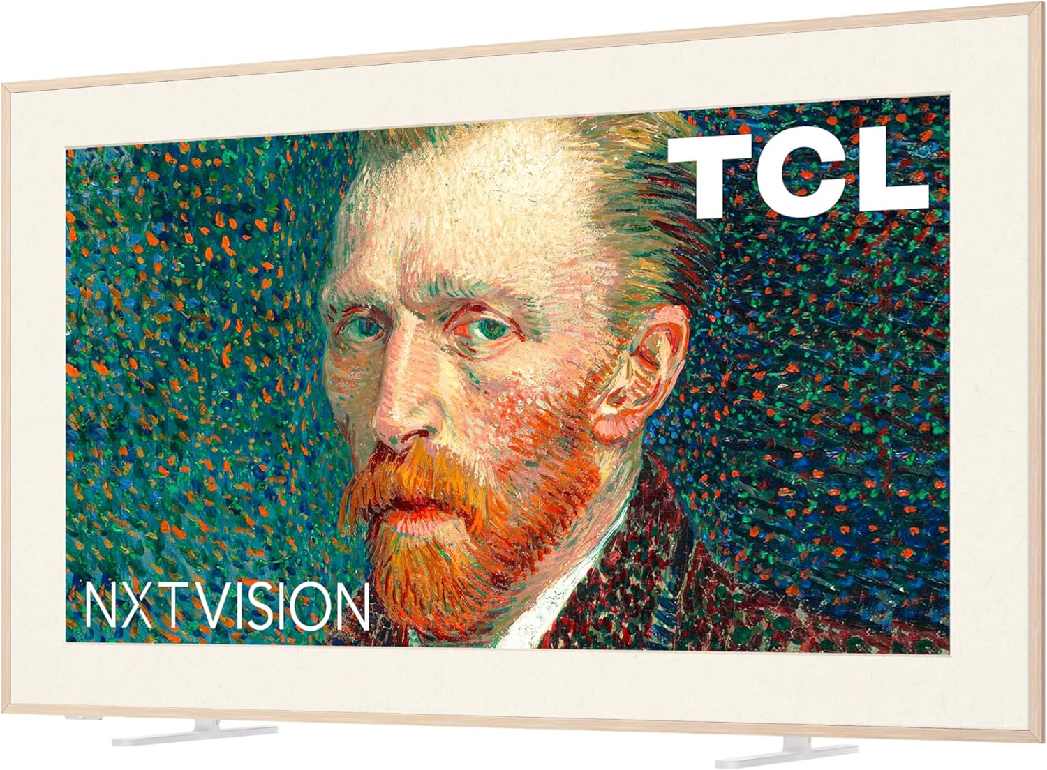 TCL 85-Inch Class NXTVISION Series QLED 4K UHD Google Smart TV Canvas Style Art Frame TV - QLED, 120hz, Matte Anti-Glare Screen, Free Bezel and Frame, Atmos, Free Art Included (85A300W, 2024 Model)