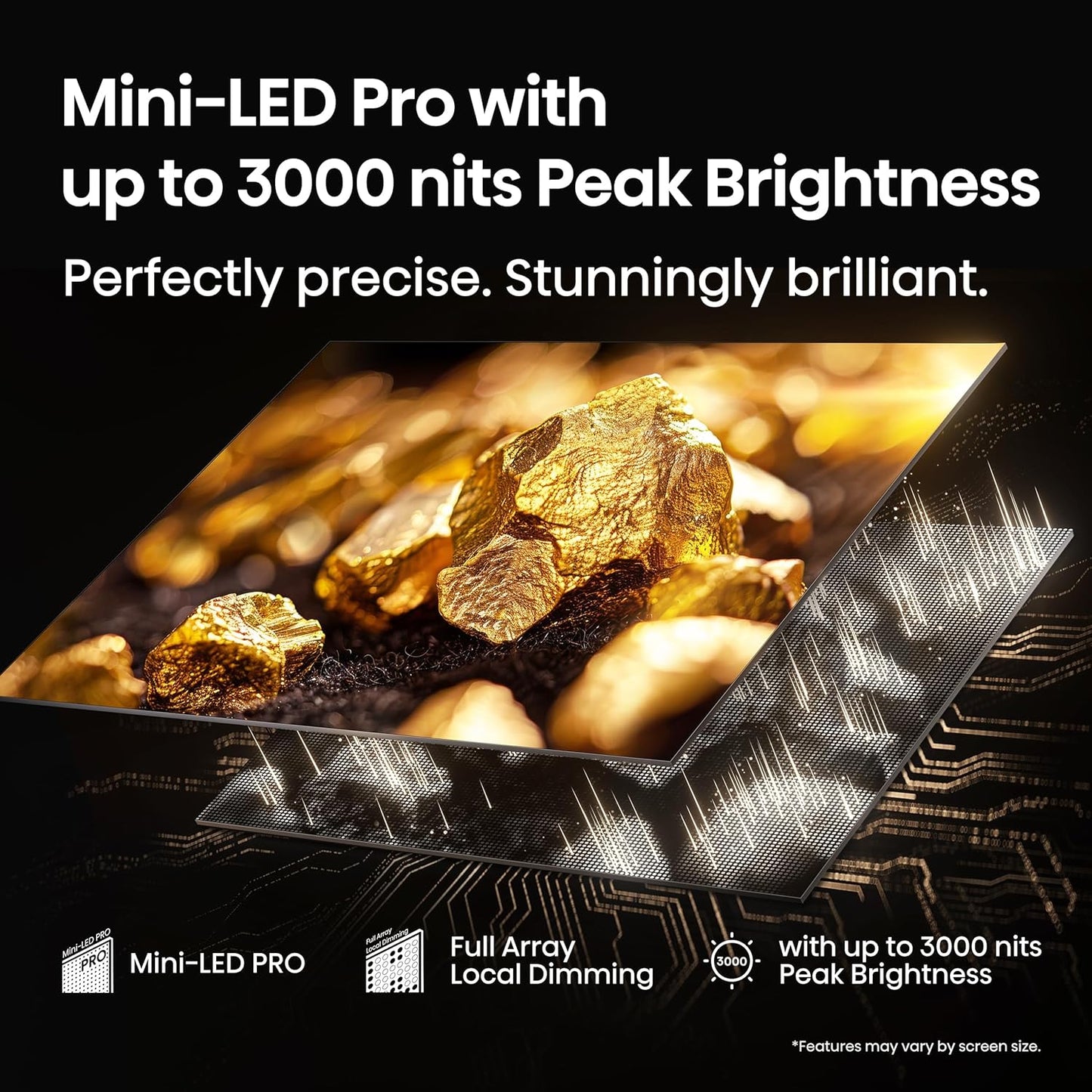 Hisense 100" Class U7 Mini-LED ULED 4K UHD Google Smart TV (100U75QG, 2025 Model) - QLED, Native 165Hz, VRR 288, Up to 3000 Nits, HDR10+, Dolby Vision IQ · Atmos, IMAX Enhanced, 2.1.2 Ch Surround