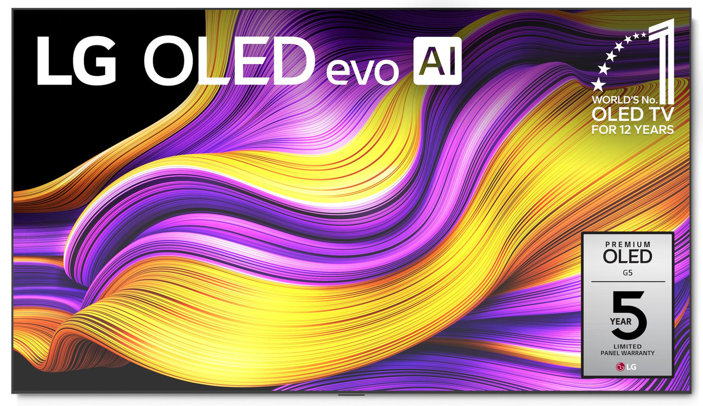 LG 65-Inch Class OLED evo AI 4K G5 Series Smart TV w/Dolby Atmos, Dolby Vision, HDR10, AI Super Upscaling 4K, Filmmaker Mode, Wow Orchestra, Alexa Built-in (OLED65G5WUA, 2025)
