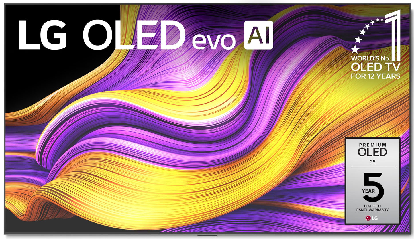 LG 65-Inch Class OLED evo AI 4K G5 Series Smart TV w/Dolby Atmos, Dolby Vision, HDR10, AI Super Upscaling 4K, Filmmaker Mode, Wow Orchestra, Alexa Built-in (OLED65G5WUA, 2025)