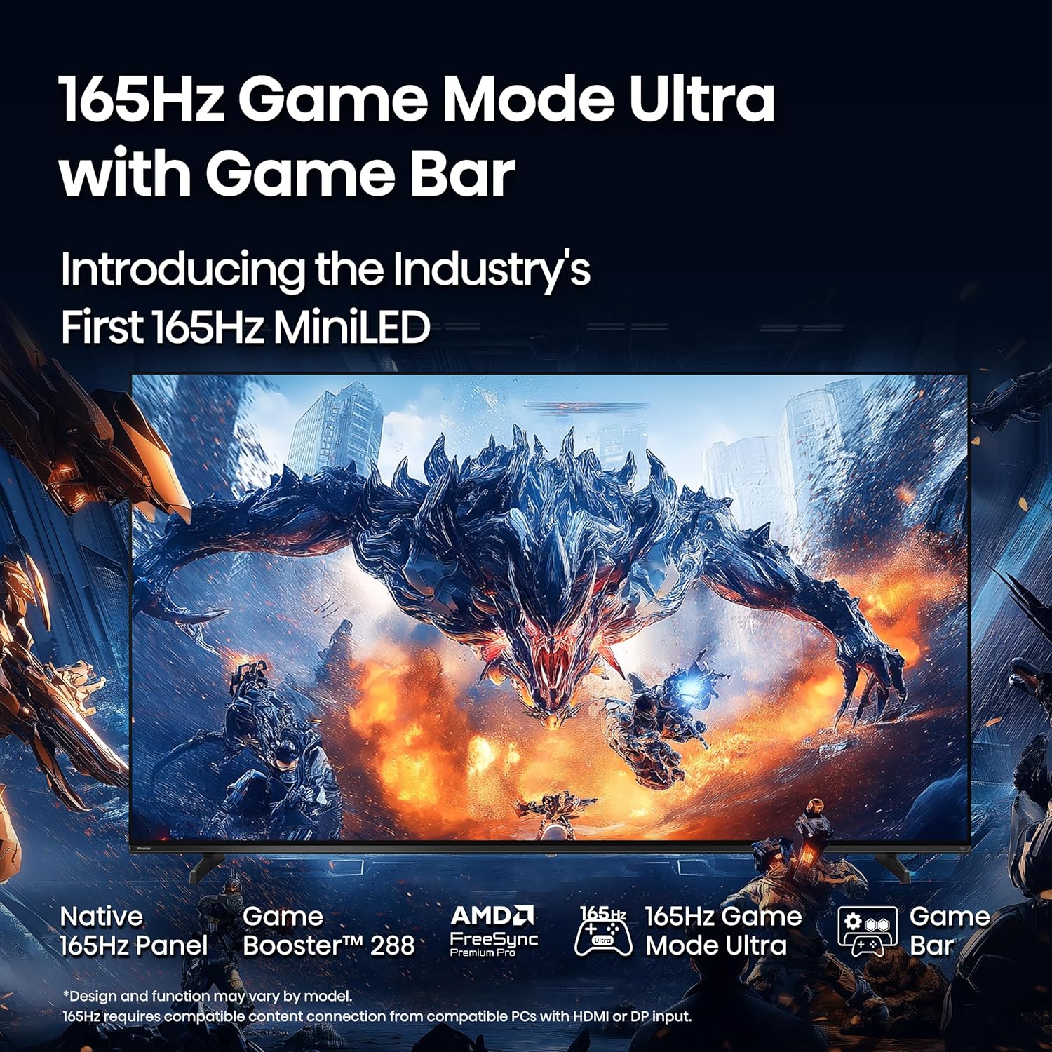 Hisense 100" Class U7 Mini-LED ULED 4K UHD Google Smart TV (100U75QG, 2025 Model) - QLED, Native 165Hz, VRR 288, Up to 3000 Nits, HDR10+, Dolby Vision IQ · Atmos, IMAX Enhanced, 2.1.2 Ch Surround